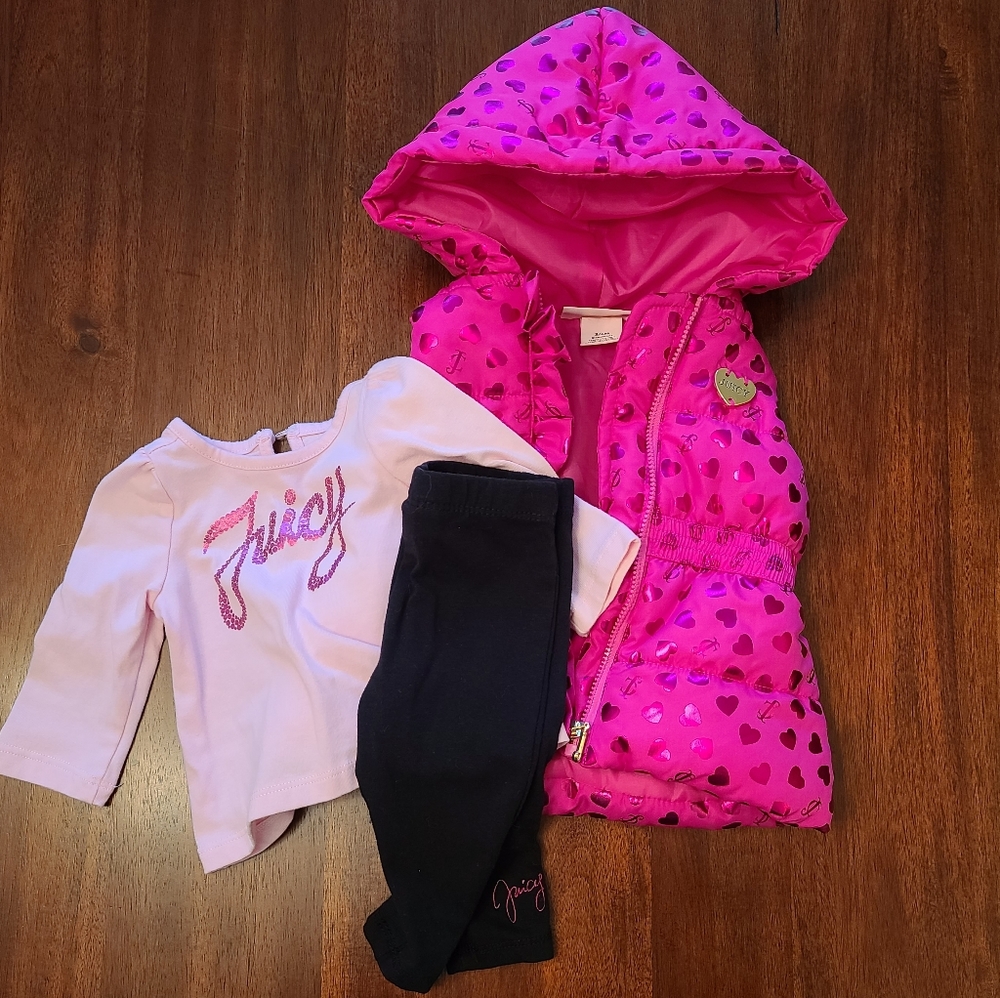Baby girl Juicy Courture outfit with puffer vest